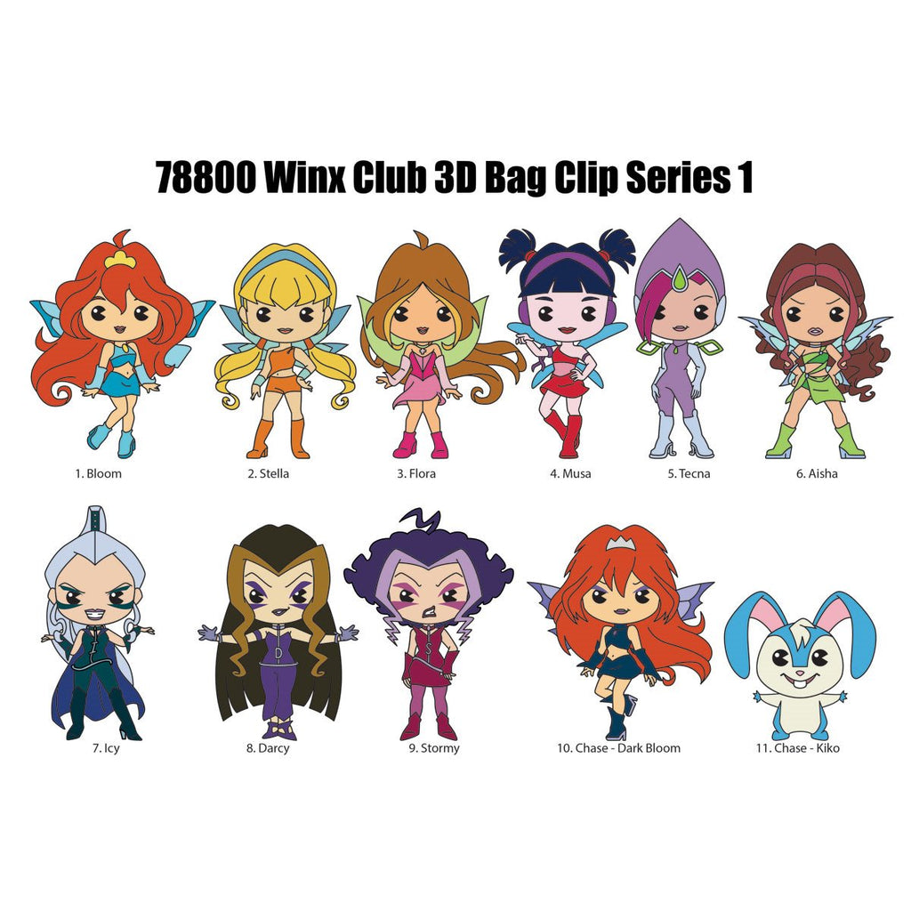 Winx Club 3D Foam Bag Clip Random 6-Pack