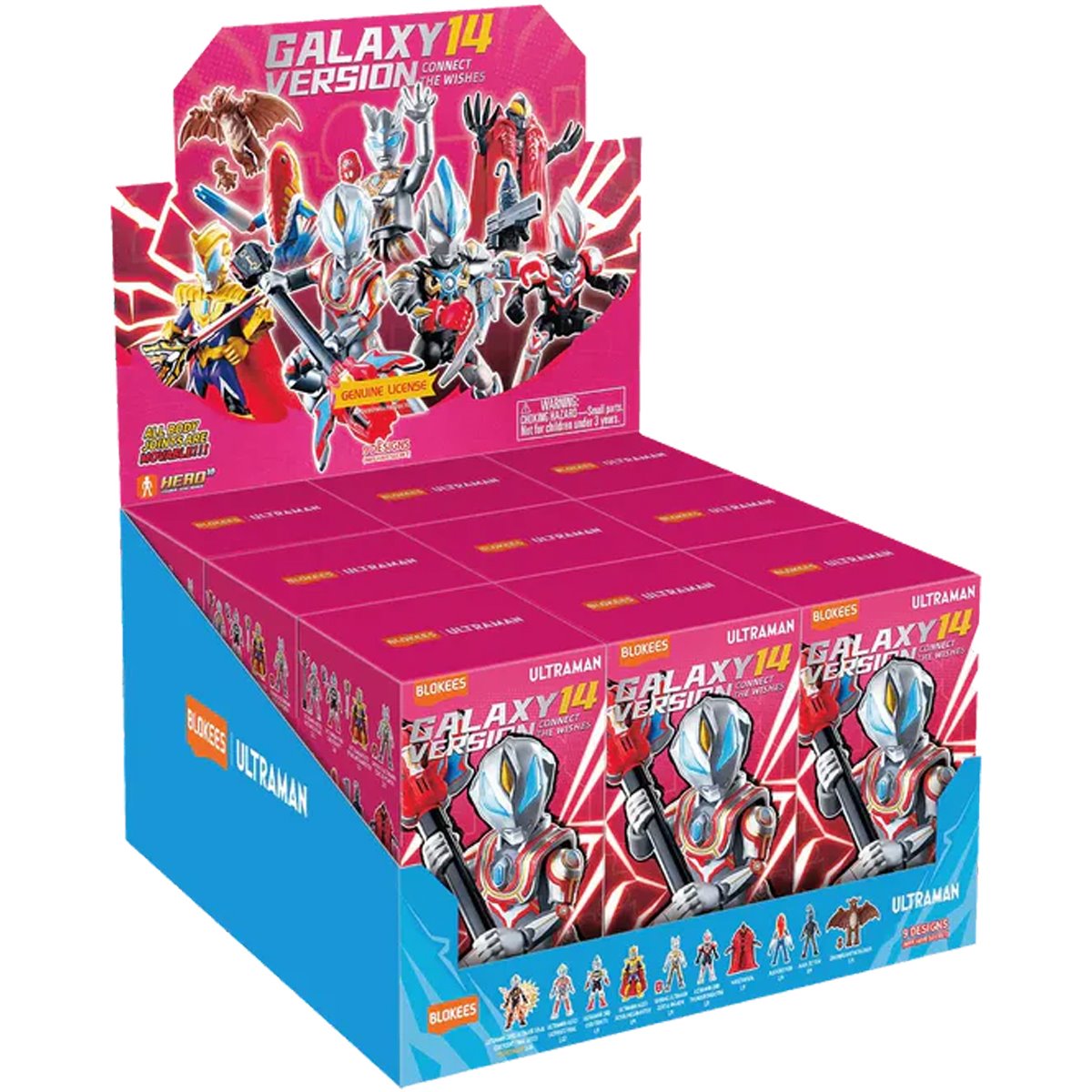 Ultraman Galaxy Version Wave 14 Connect the Wishes Blokees Mini Model Kit Case of 9