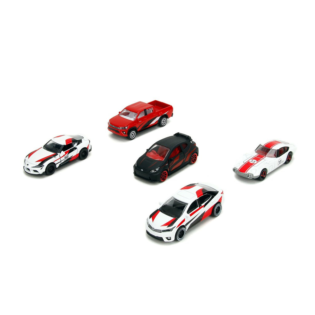Majorette Toyota Racing 1:64 Scale Die-Cast Metal Vehicle 5-Pack