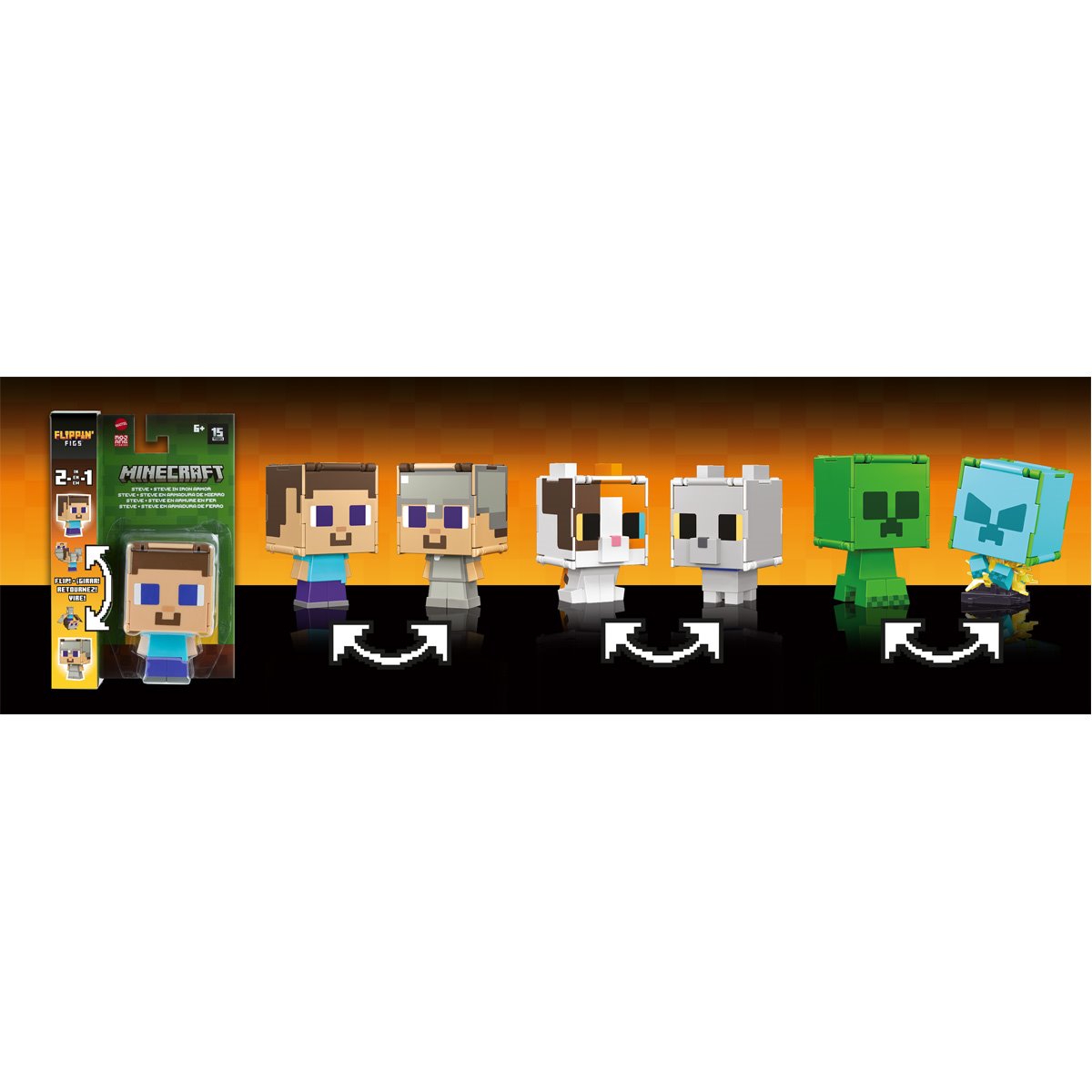 Minecraft Flippin' Figs Mini-Figure Case of 5