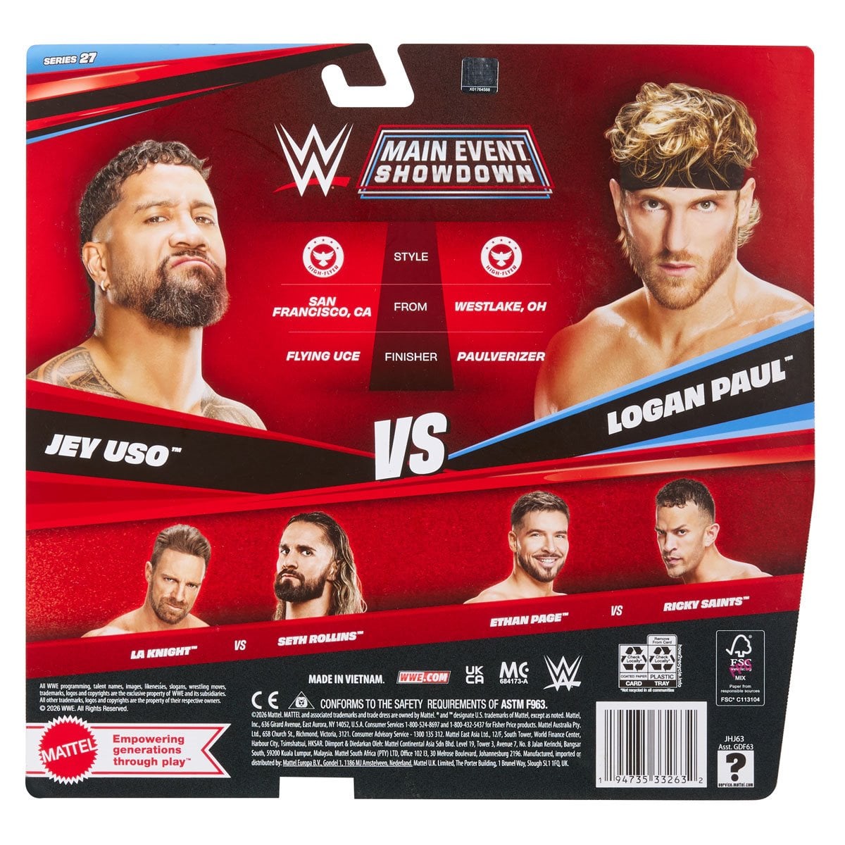 WWE Championship Showdown Series 27 Action Figure 2-Pack Case of 4