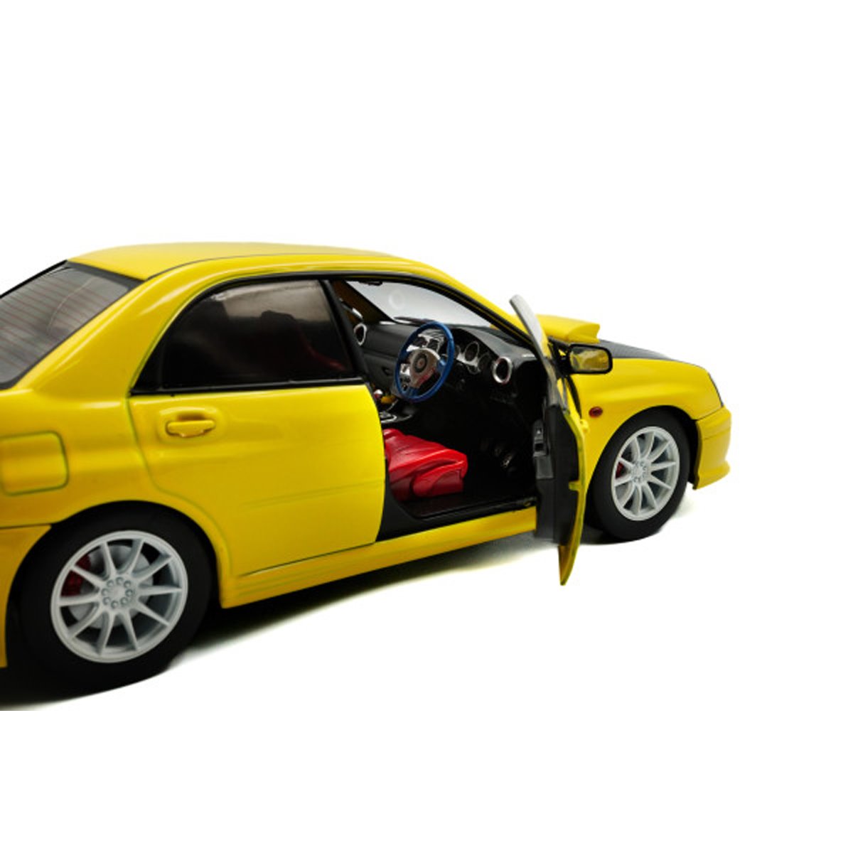 2003 Subaru WRX STI Bright Yellow 1:18 Scale Die-Cast Metal Vehicle