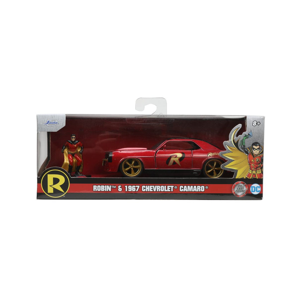 Batman Hollywood Rides 1969 Chevrolet Camaro 1:32 Scale Die-Cast Metal Vehicle with Robin Figure