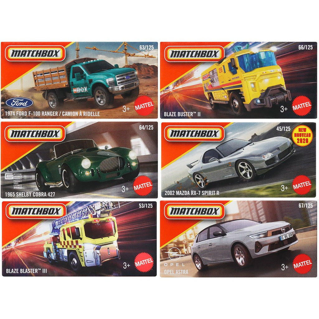 Matchbox Power Grabs 2026 Mix 6 Die-Cast Vehicle Case of 48