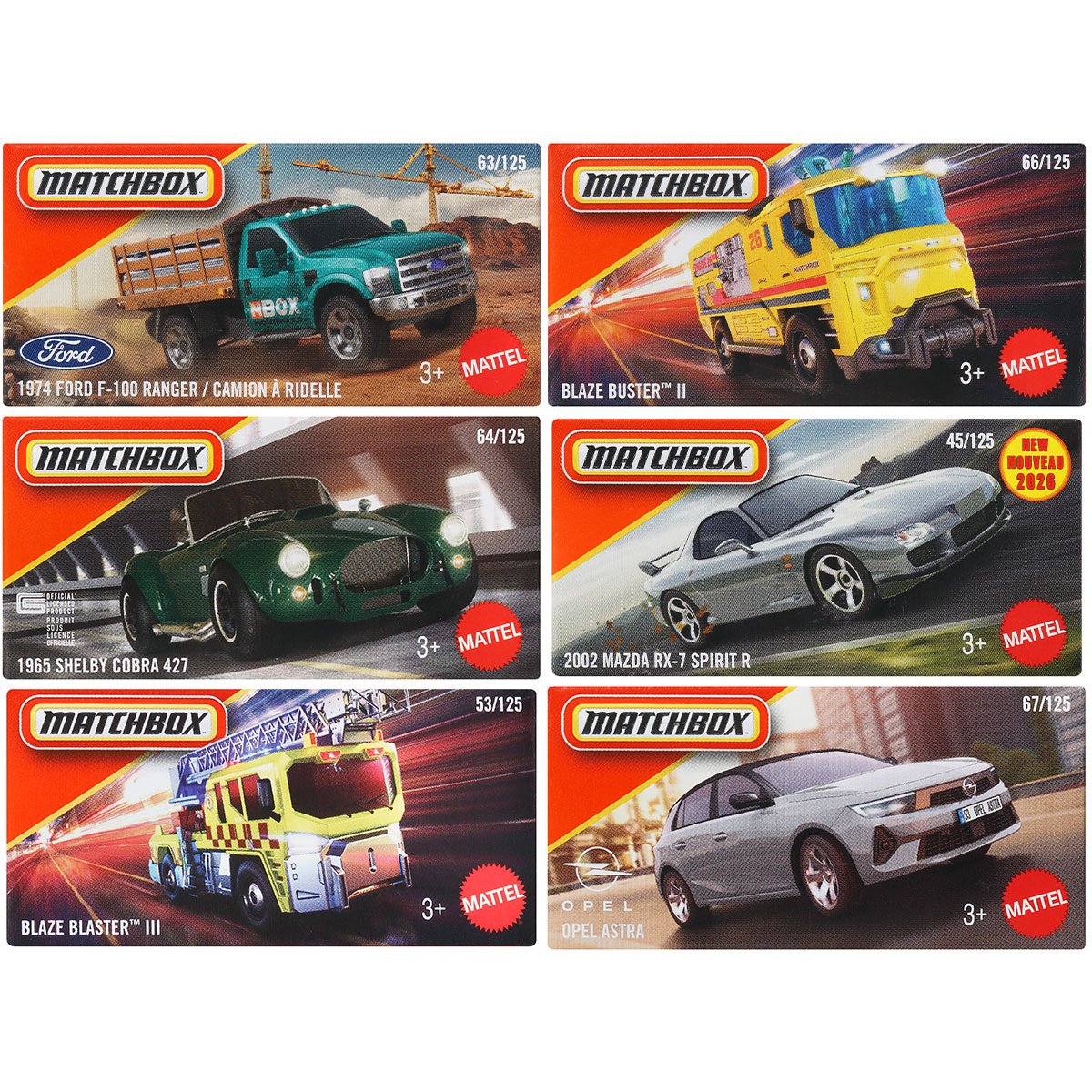 Matchbox Power Grabs 2026 Mix 6 Die-Cast Vehicle Case of 48