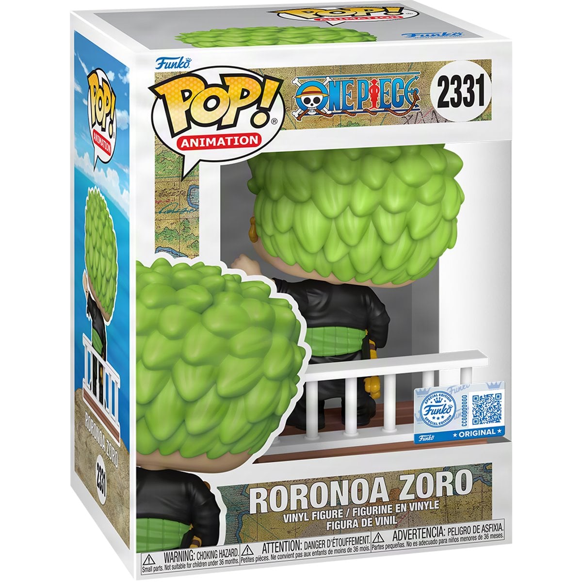 One Piece Straw Hat Pirates Roronoa Zoro Funko Pop! Vinyl Figure #2331 - Entertainment Earth Exclusive