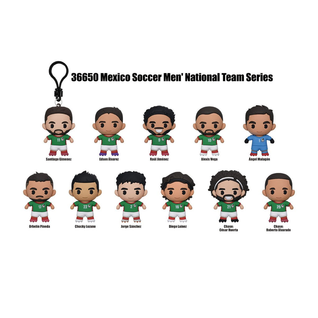 Mexico Soccer Men's National Team 3D Foam Bag Clip Display Case of 24