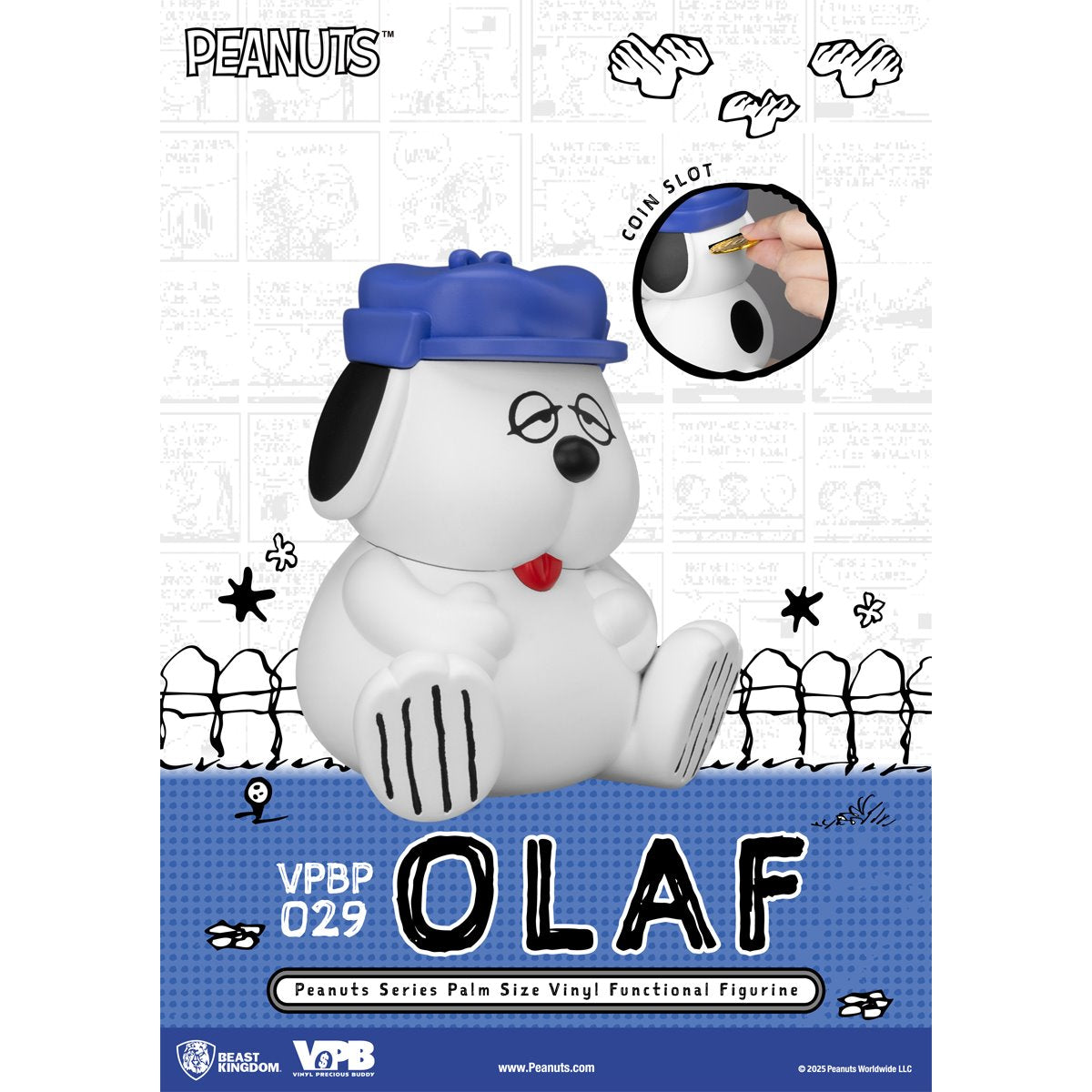 Peanuts Olaf VPBP-029 Peanuts Series Palm Size Vinyl Functional Piggy Bank