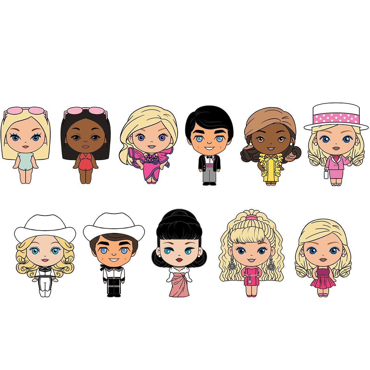 Barbie Series 2 3D Foam Bag Clip Random 6-Pack