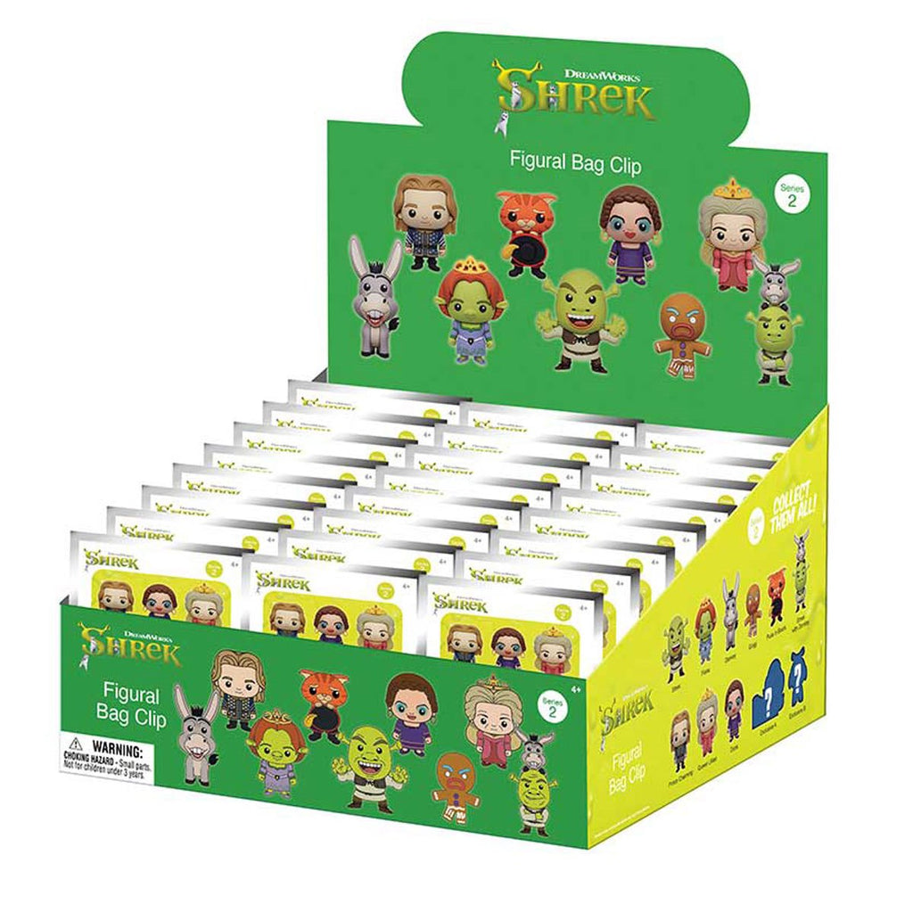 Shrek Series 2 3D Foam Bag Clip Display Case of 24