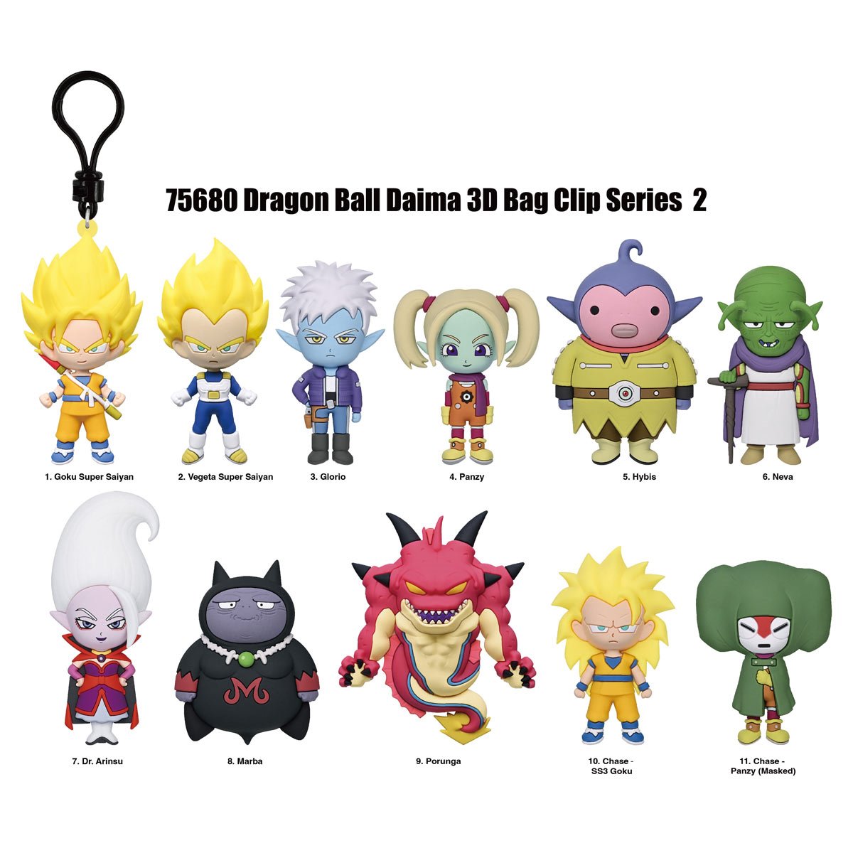 Dragon Ball Daima Series 2 3D Foam Bag Clip Random 6-Pack