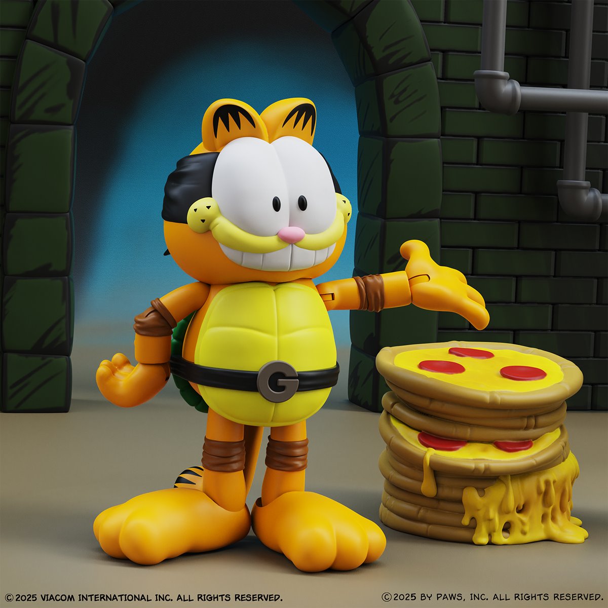 Garfield x Teenage Mutant Ninja Turtles Garfello and Sidekick Odie Action Figure 2-Pack