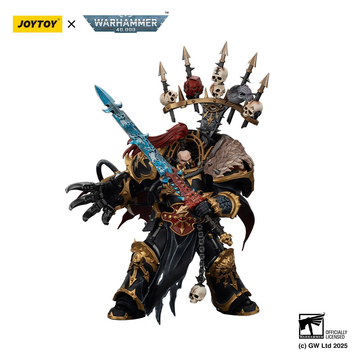 Joy Toy Warhammer 40,000 Black Legion Abaddon the Despoiler with Drach'nyen and Talon of Horus 1:18 Scale Action Figure