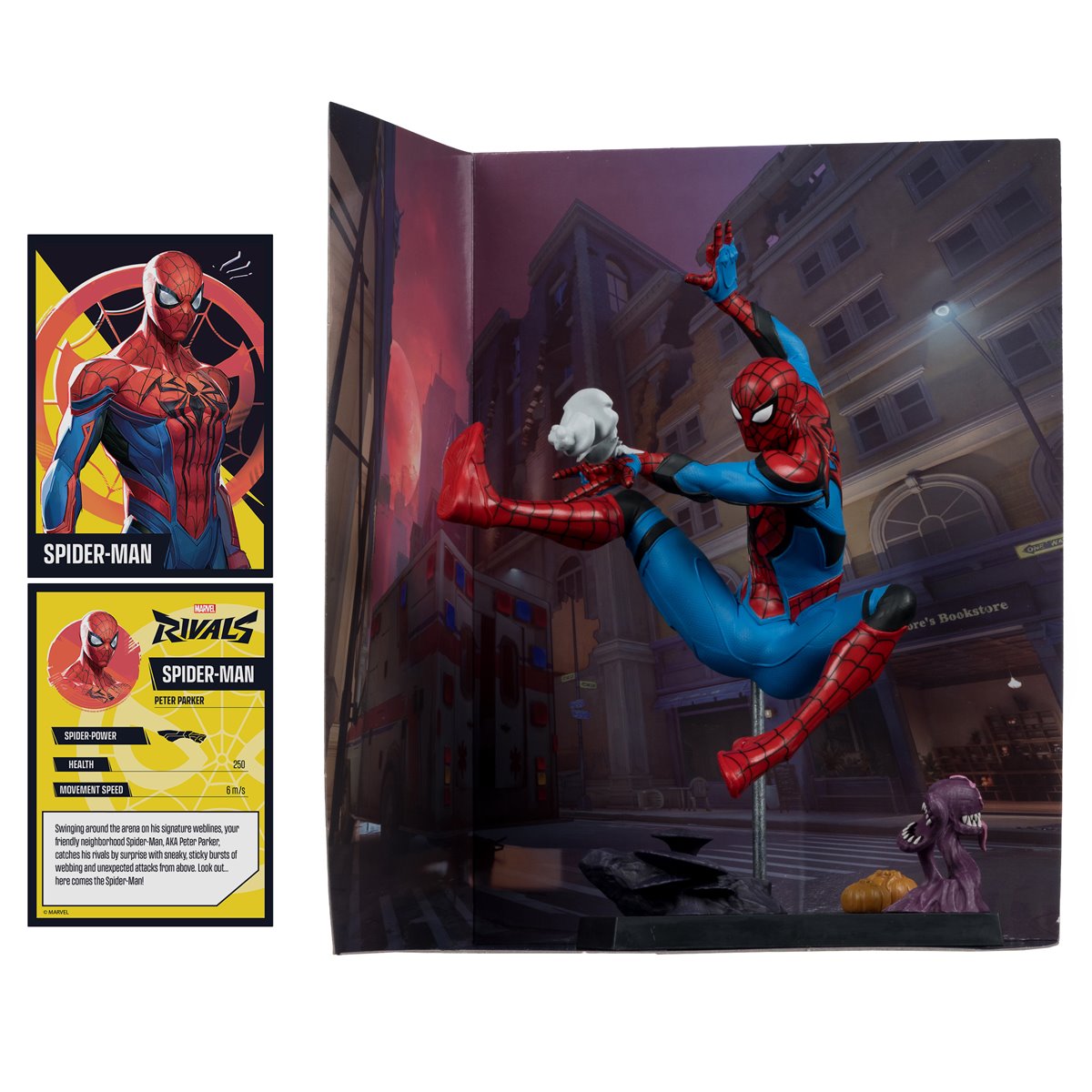 Marvel Rivals Wave 2 Spider-Man 1:6 Scale Posed Figure with Scene and Comic