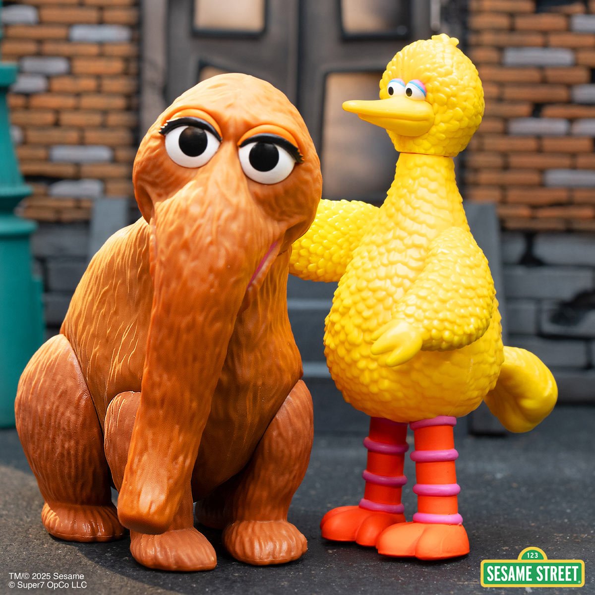 Sesame Street Big Bird and Mr. Snuffleupagus 3 3/4-Inch ReAction Figures