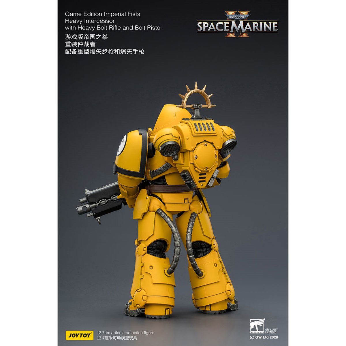 Joy Toy Warhammer 40,000 Space Marines Game Edition Imperial Fists Intercessor Rifle & Pistol 1:18 Scale Action Figure