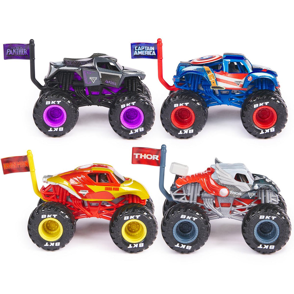Monster Jam Marvel Monster Truck Single Pack Mix 4 1:64 Scale Vehicle Case of 4