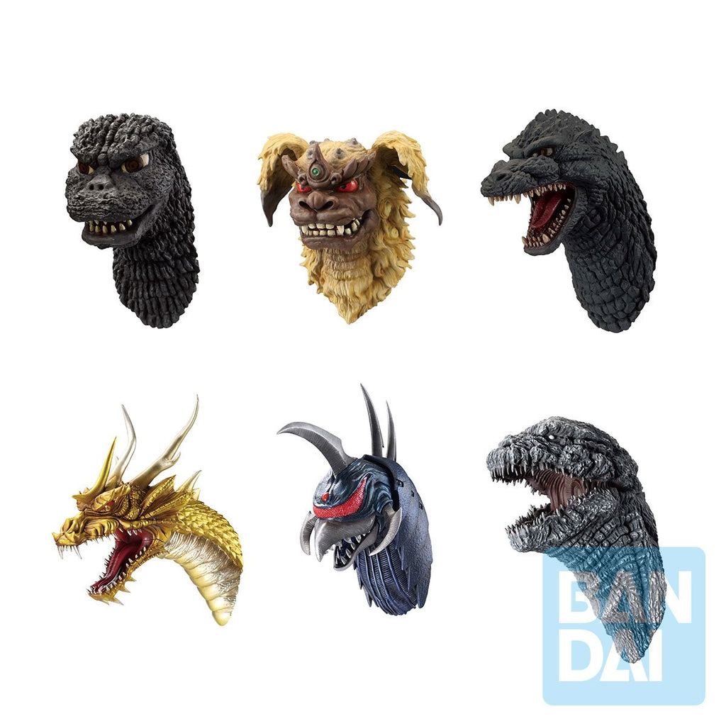 Godzilla Biographies G Head Magnet Display of 6