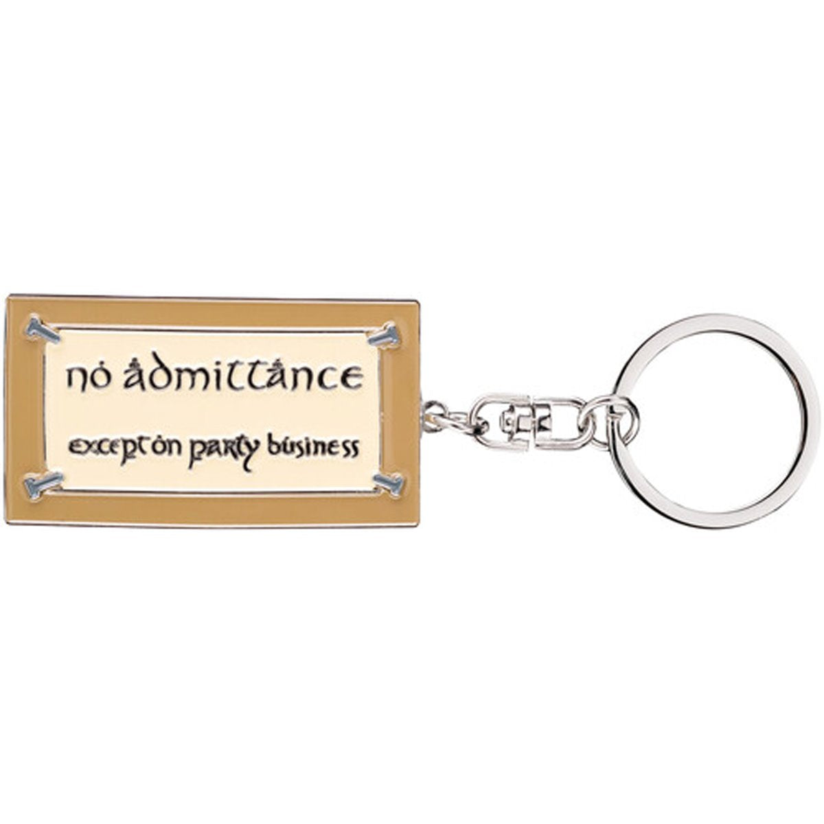 The Lord of the Rings Trilogy No Admittance Sign Enamel Key Chain