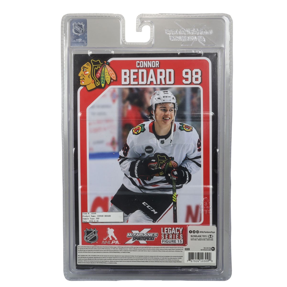 NHL SportsPicks Chicago Blackhawks Connor Bedard 2 7-Inch Scale Posed Figure Case of 6