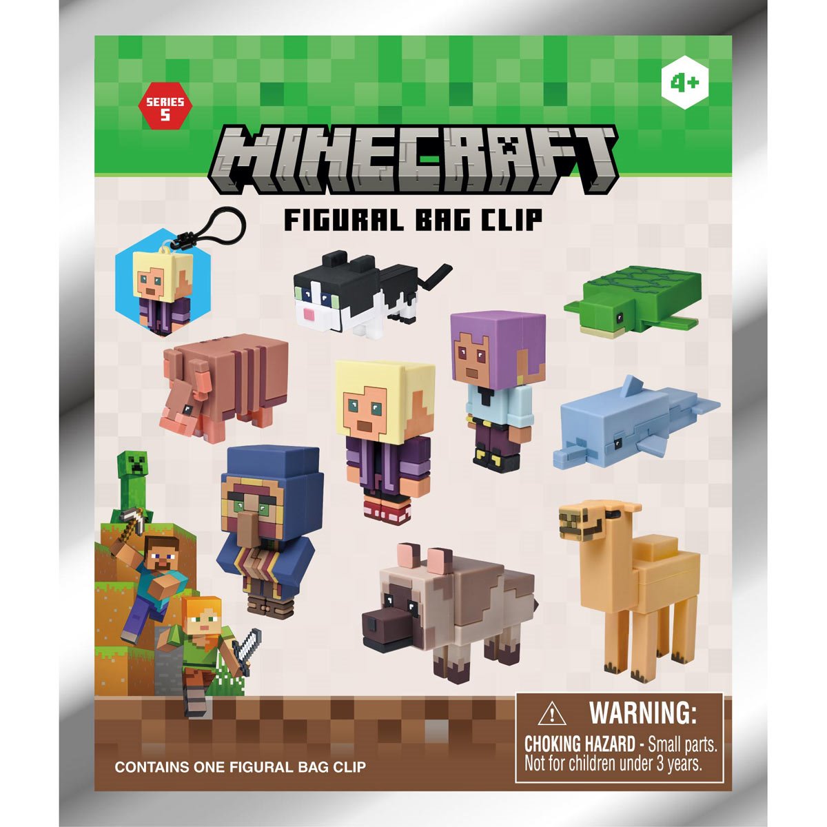 Minecraft Series 5 3D Foam Bag Clip Display Case of 24