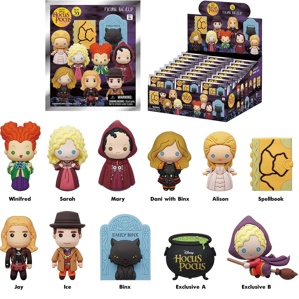 Hocus Pocus Figural Bag Clip Display Case of 24