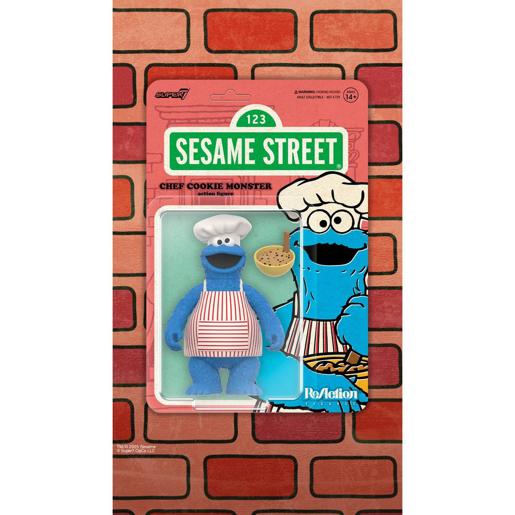 Sesame Street Chef Cookie Monster 3 3/4-Inch ReAction Figure