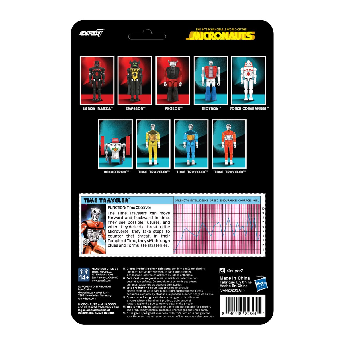 Micronauts Time Traveler (Translucent Orange) 3 3/4-Inch ReAction+ Figure