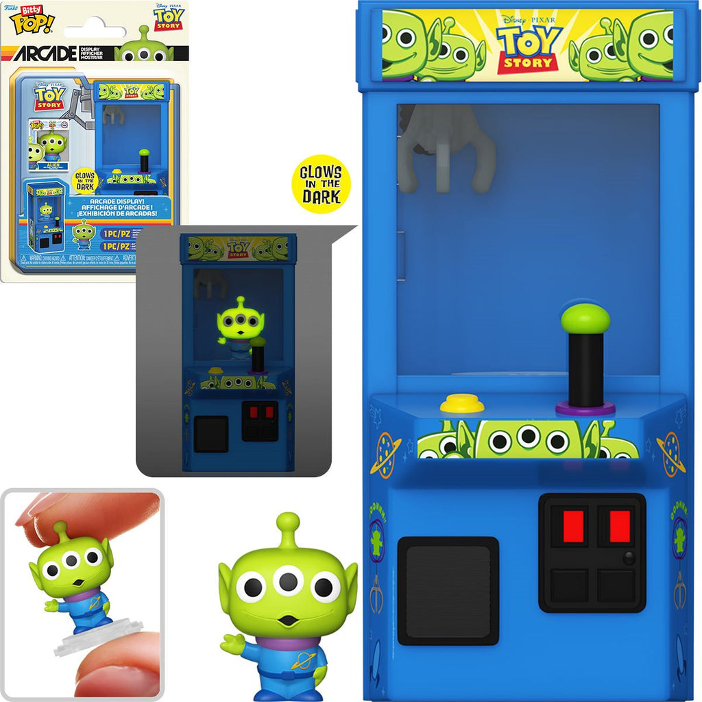 Toy Story Alien Claw Glow-in-the-Dark 8-Bit Funko Bitty Pop! Arcade Cabinet