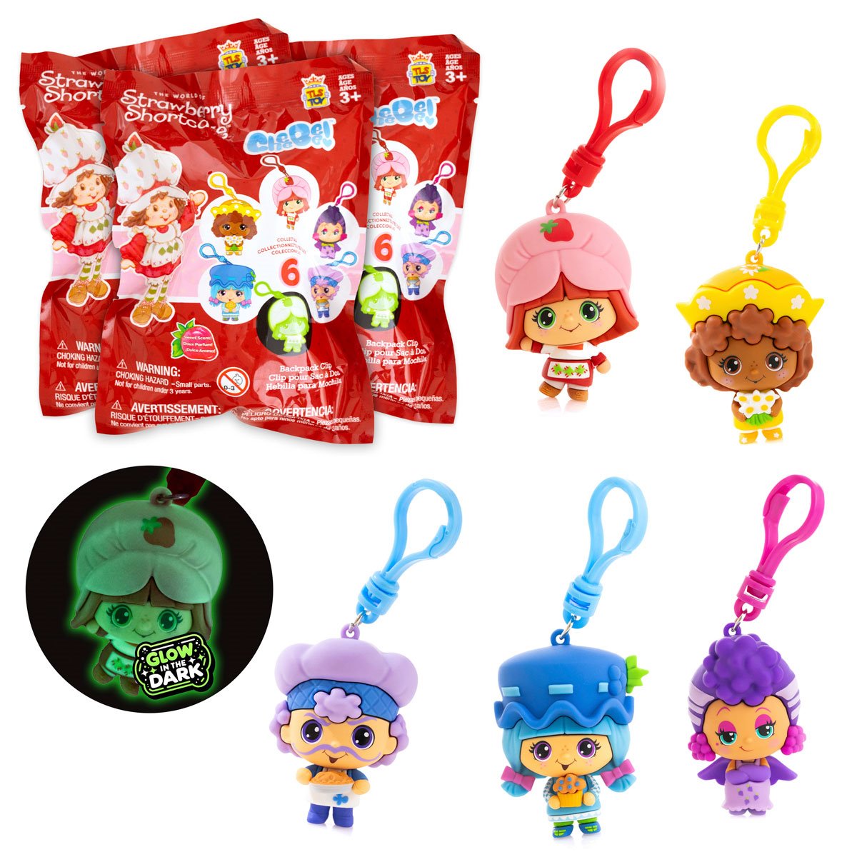 Strawberry Shortcake 2 1/2-Inch CheeBee Key Chain Random 6-Pack