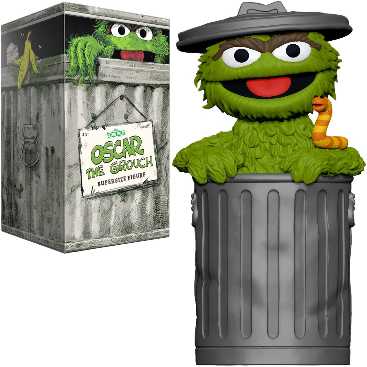 Sesame Street Oscar The Grouch SuperSize Vinyl Figure