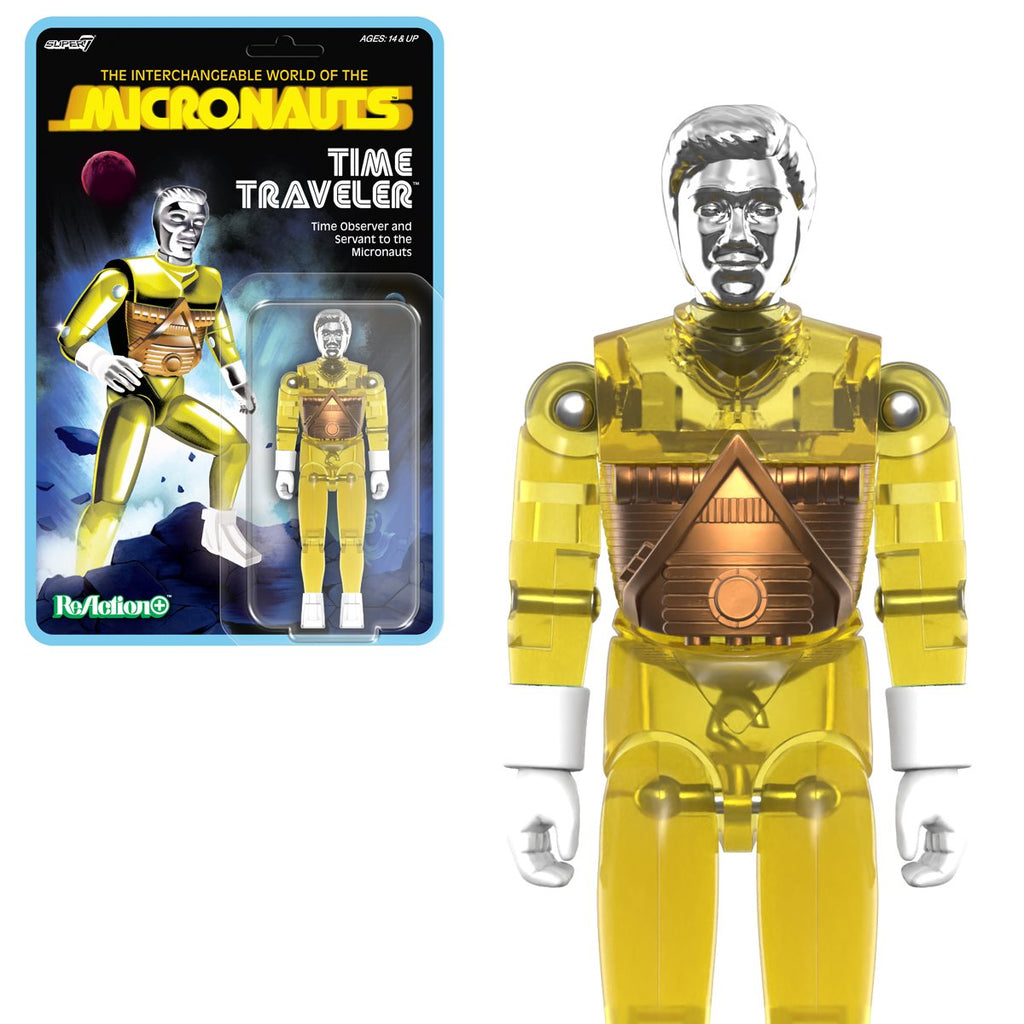 Micronauts Time Traveler (Translucent Yellow) 3 3/4-Inch ReAction+ Figure