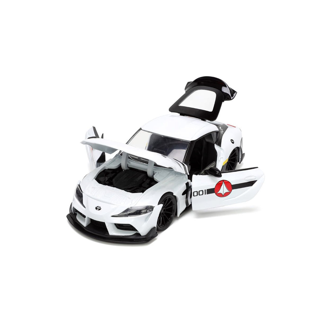 Robotech Hollywood Rides 2020 Toyota Supra 1:24 Scale Die-Cast Metal Vehicle with Roy Fokker Figure