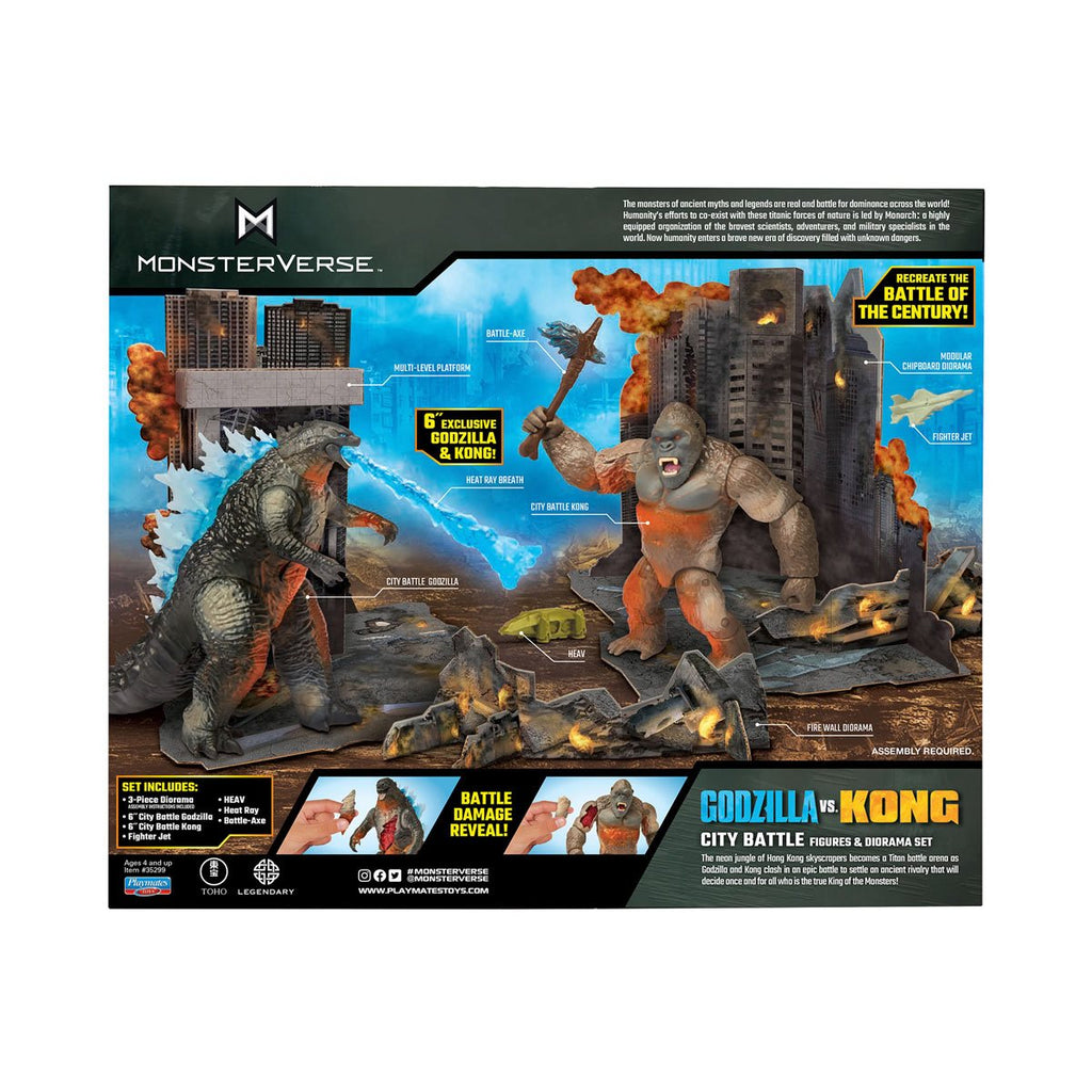 Monsterverse City Battle Godzilla and Kong 6-Inch Action Figure 2-Pack