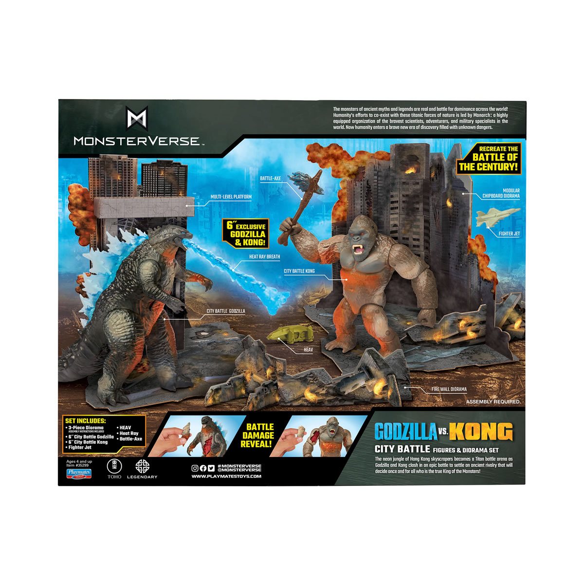 Monsterverse City Battle Godzilla and Kong 6-Inch Action Figure 2-Pack