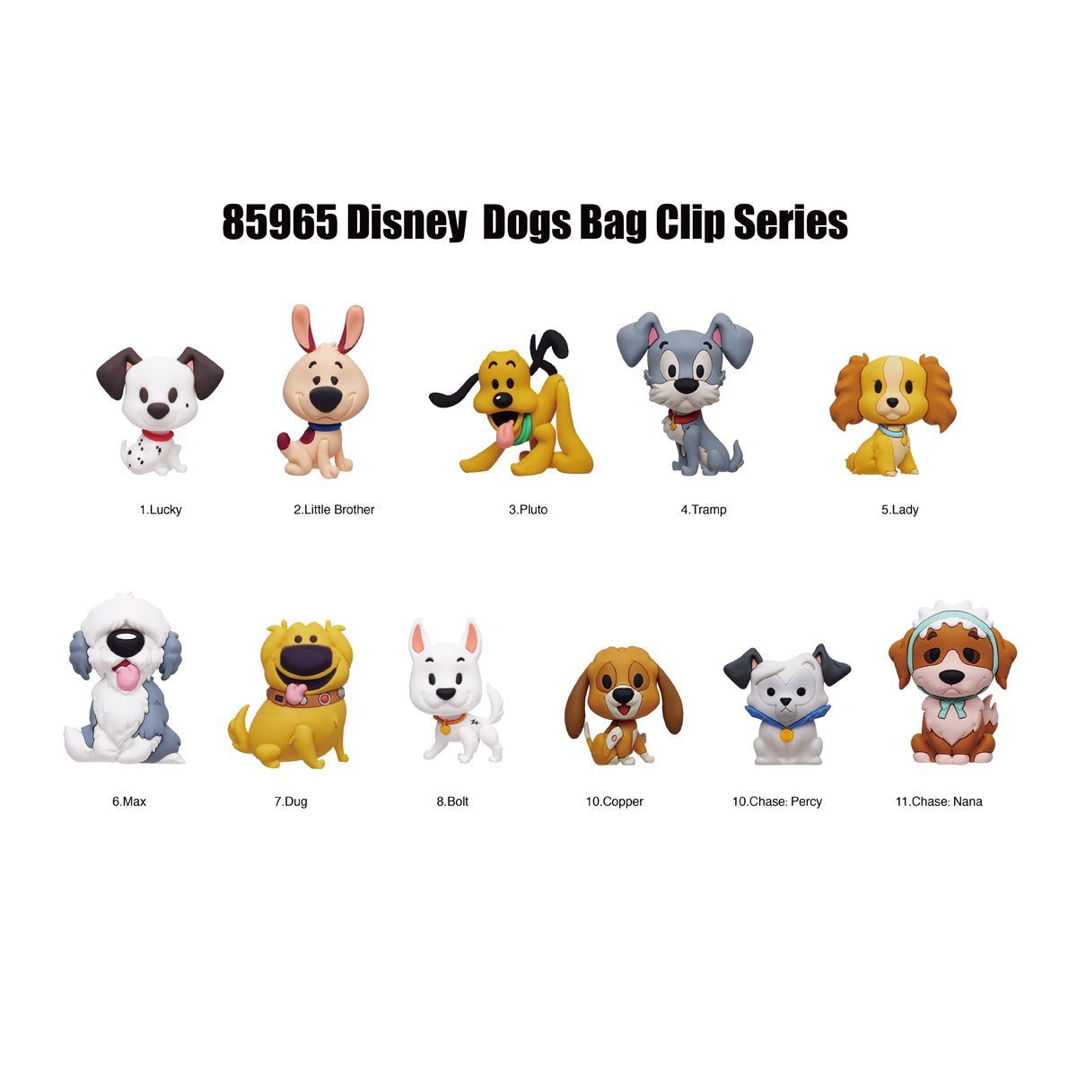 Disney Dogs 3D Foam Bag Clip Display Case of 24