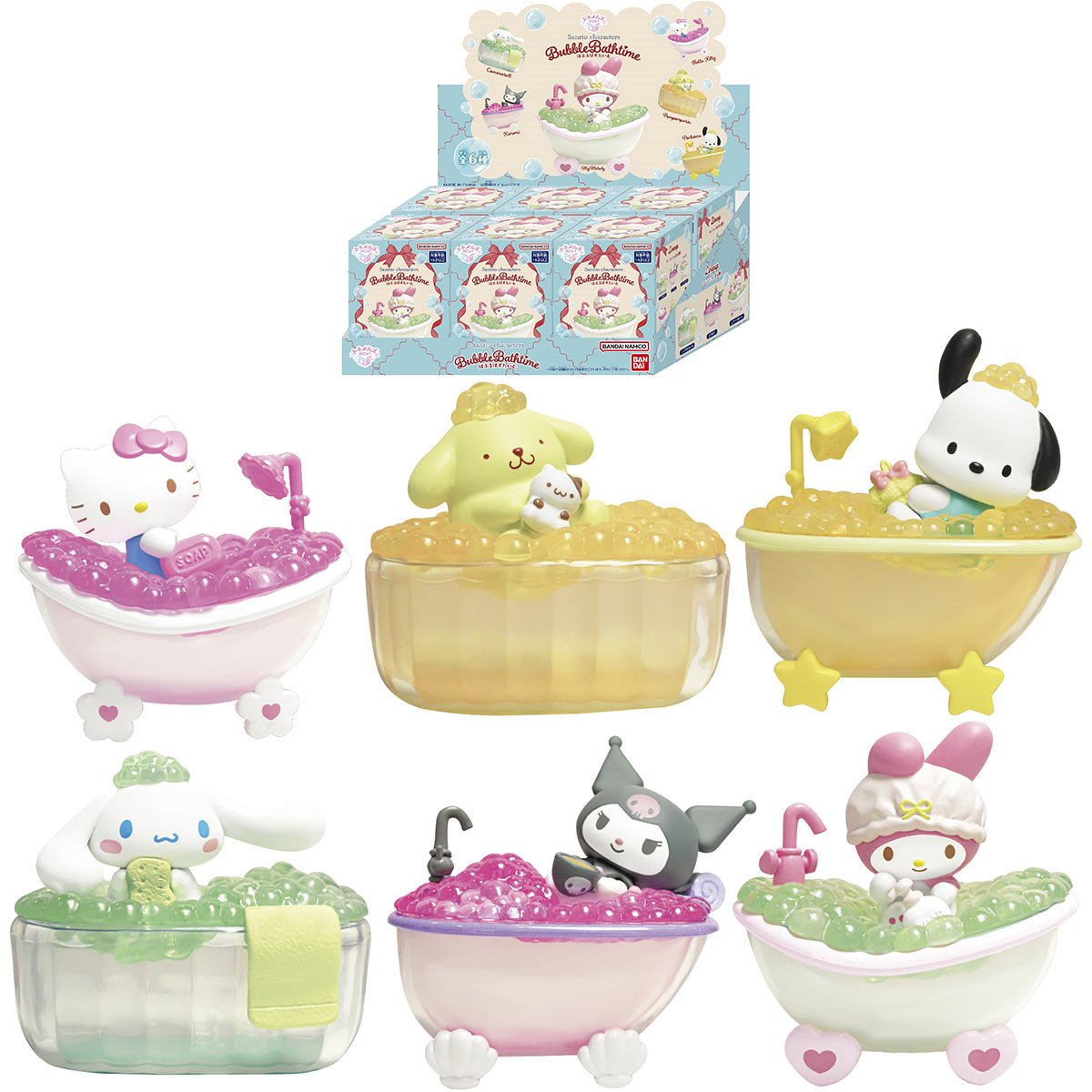 Sanrio Bubble Bath Time Tokimelz Box! Blind-Box Mini-Figure Case of 6