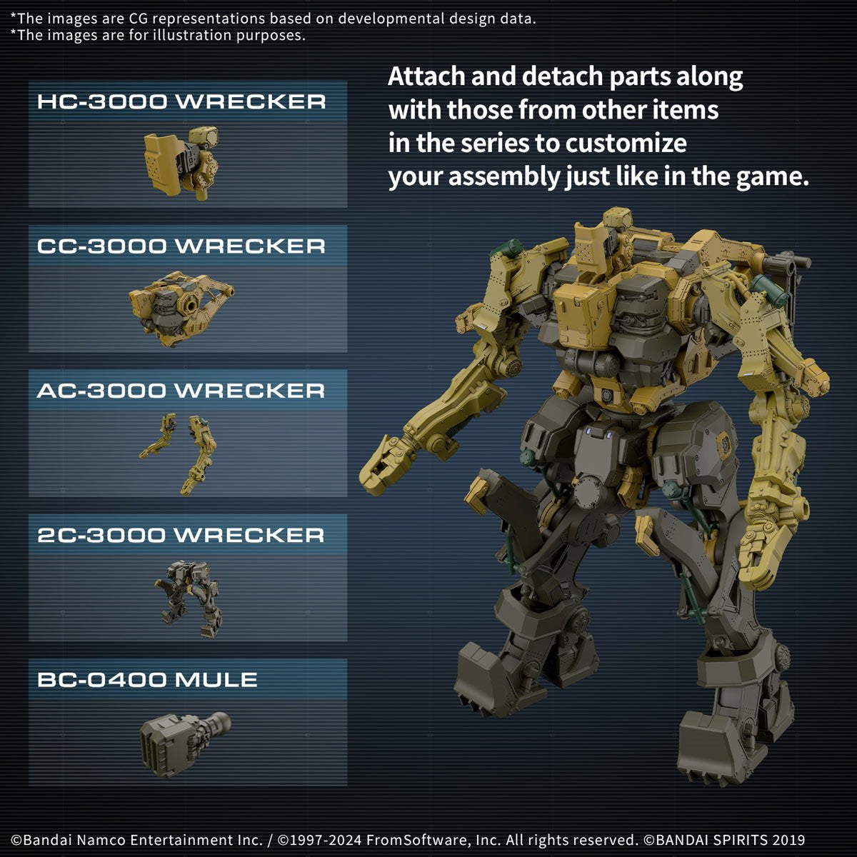 30 Minutes Missions Armored Core VI: Fires of Rubicon Rad CC-3000 Wrecker Milk Tooth Model Kit