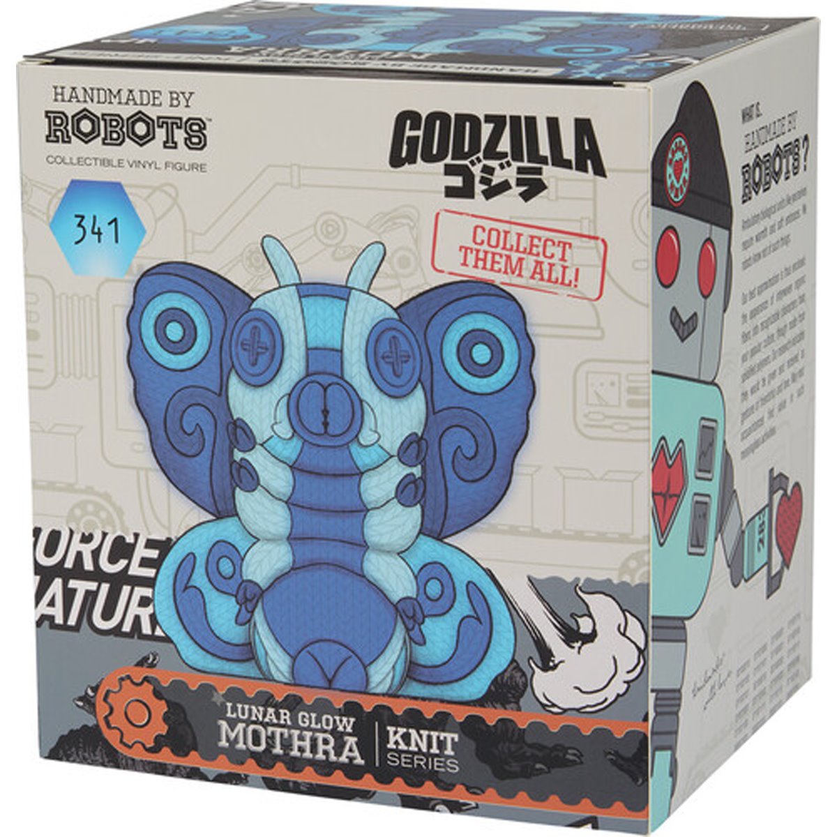 Godzilla Mothra #341 Lunar Glow-in-the-Dark Handmade By Robots Vinyl Figure