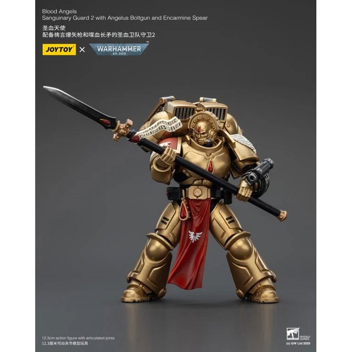 Joy Toy Warhammer 40,000 Blood Angels Sanguinary Guard 2 with Boltgun Spear 1:18 Scale Action Figure