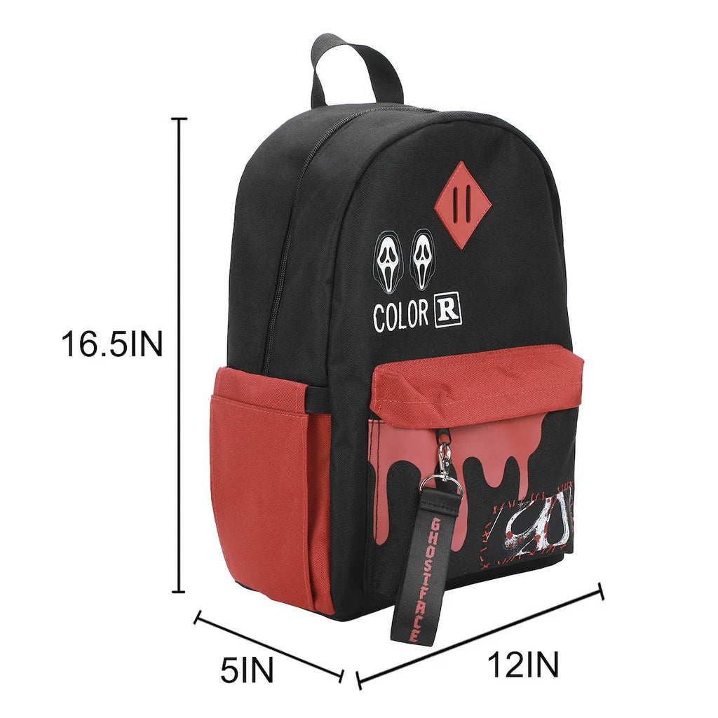 Ghost Face Mask and Blood Drip 16 1/2-Inch Backpack