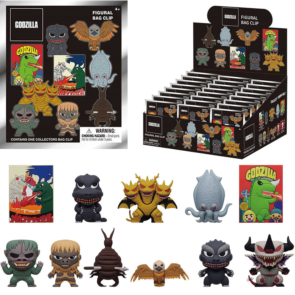 Godzilla Series 7 3D Foam Bag Clip Display Case of 24