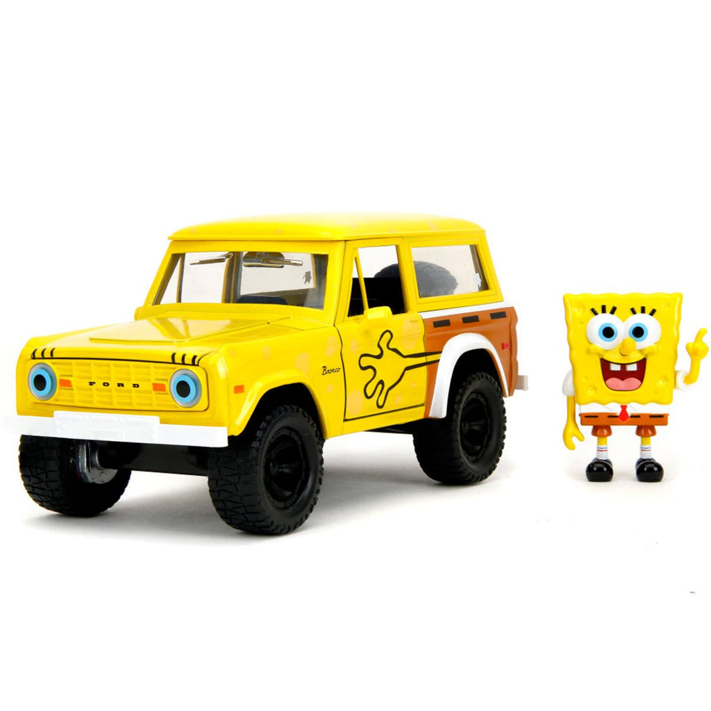 SpongeBob SquarePants 1972 Ford Bronco 1:24 Scale Die-Cast Metal Vehicle with Figure