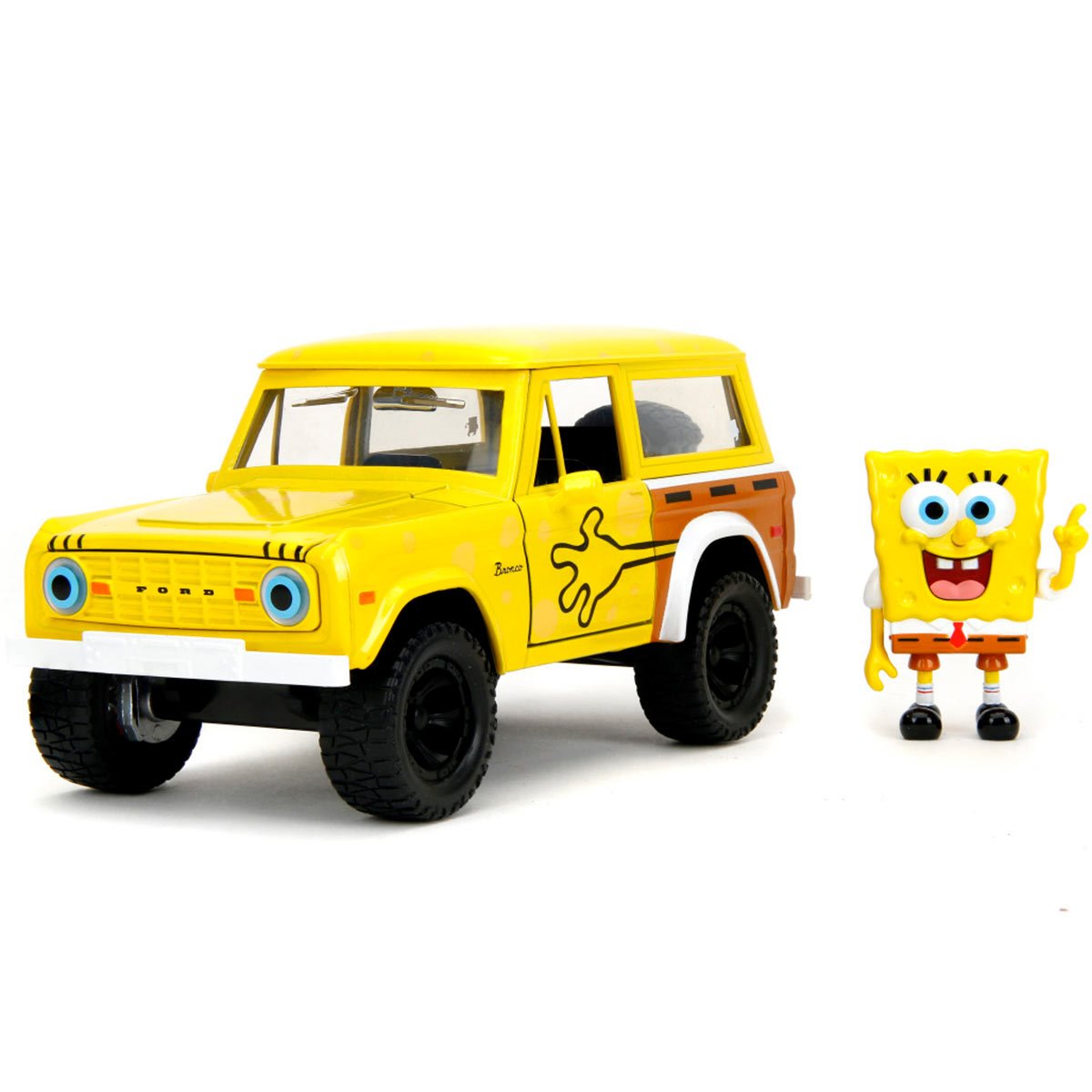 SpongeBob SquarePants 1972 Ford Bronco 1:24 Scale Die-Cast Metal Vehicle with Figure