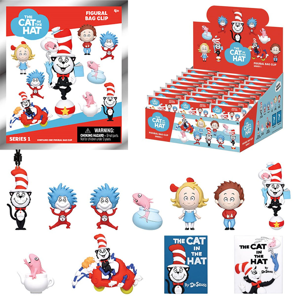 The Cat in the Hat 3D Foam Bag Clip Random 6-Pack