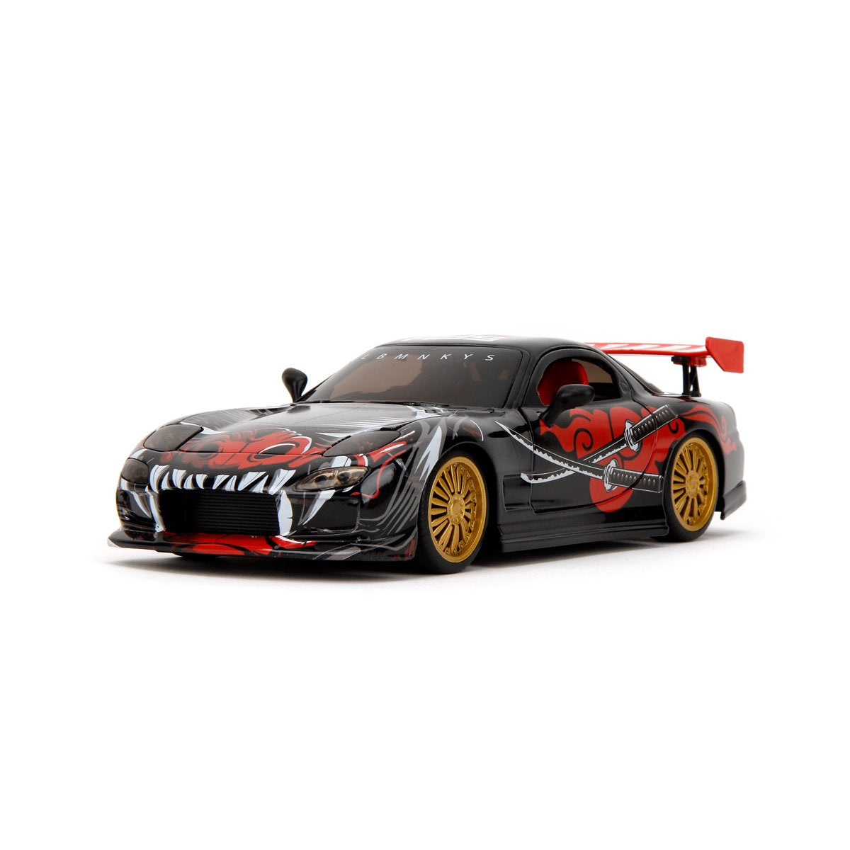 Hollywood Rides Lab Monkeys 1993 Mazda RX7 1:24 Scale Die-Cast Metal Vehicle with Saru Figure