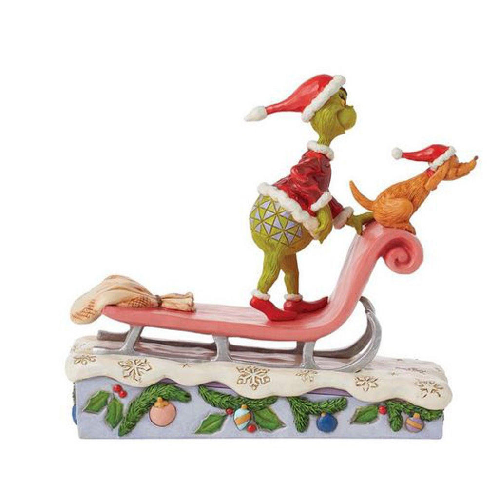 Dr. Seuss Grinch and Max on Sled By Jim Shore Statue