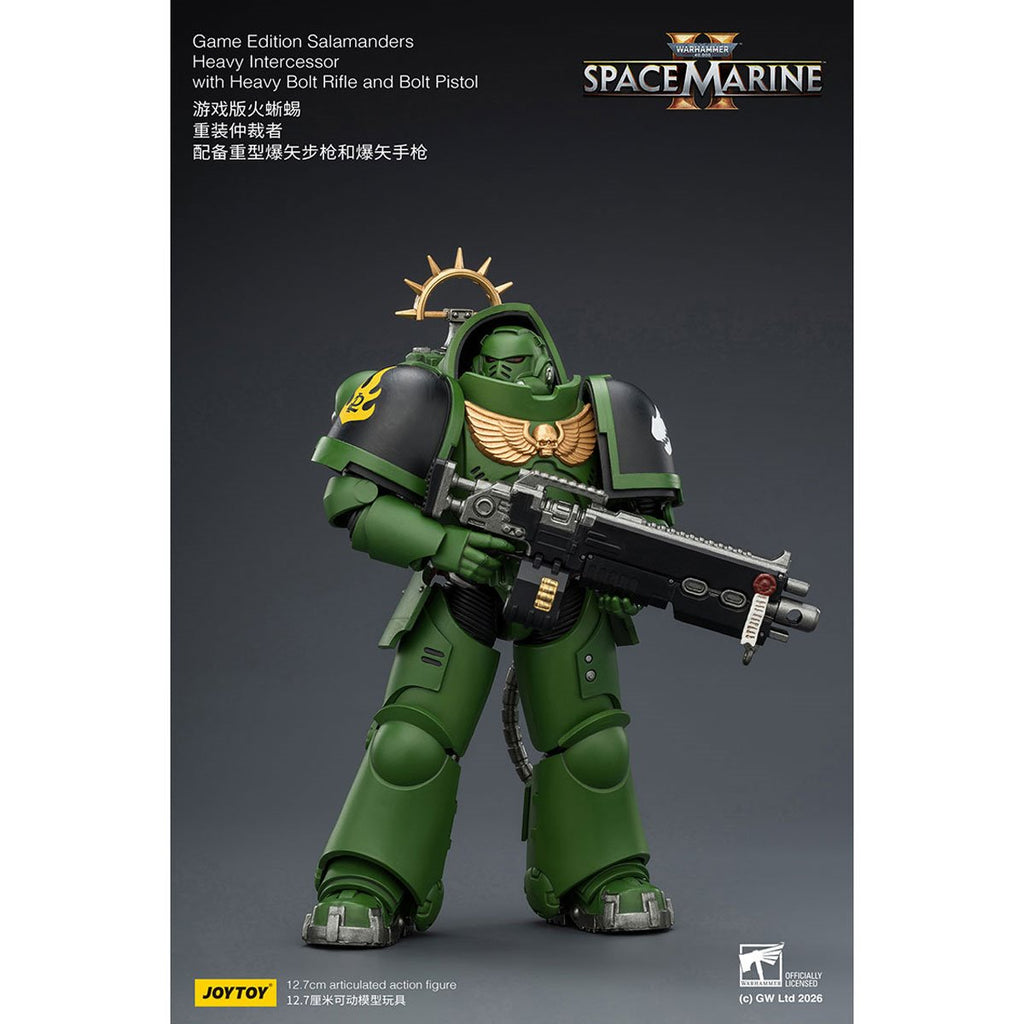 Joy Toy Warhammer 40,000 Space Marines Game Edition Salamanders Intercessor Bolt Rifle & Pistol 1:18 Scale Action Figure