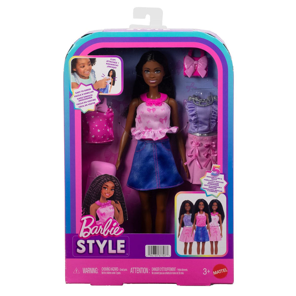 Barbie Easy to Dress Doll & Accessories with Black Hair