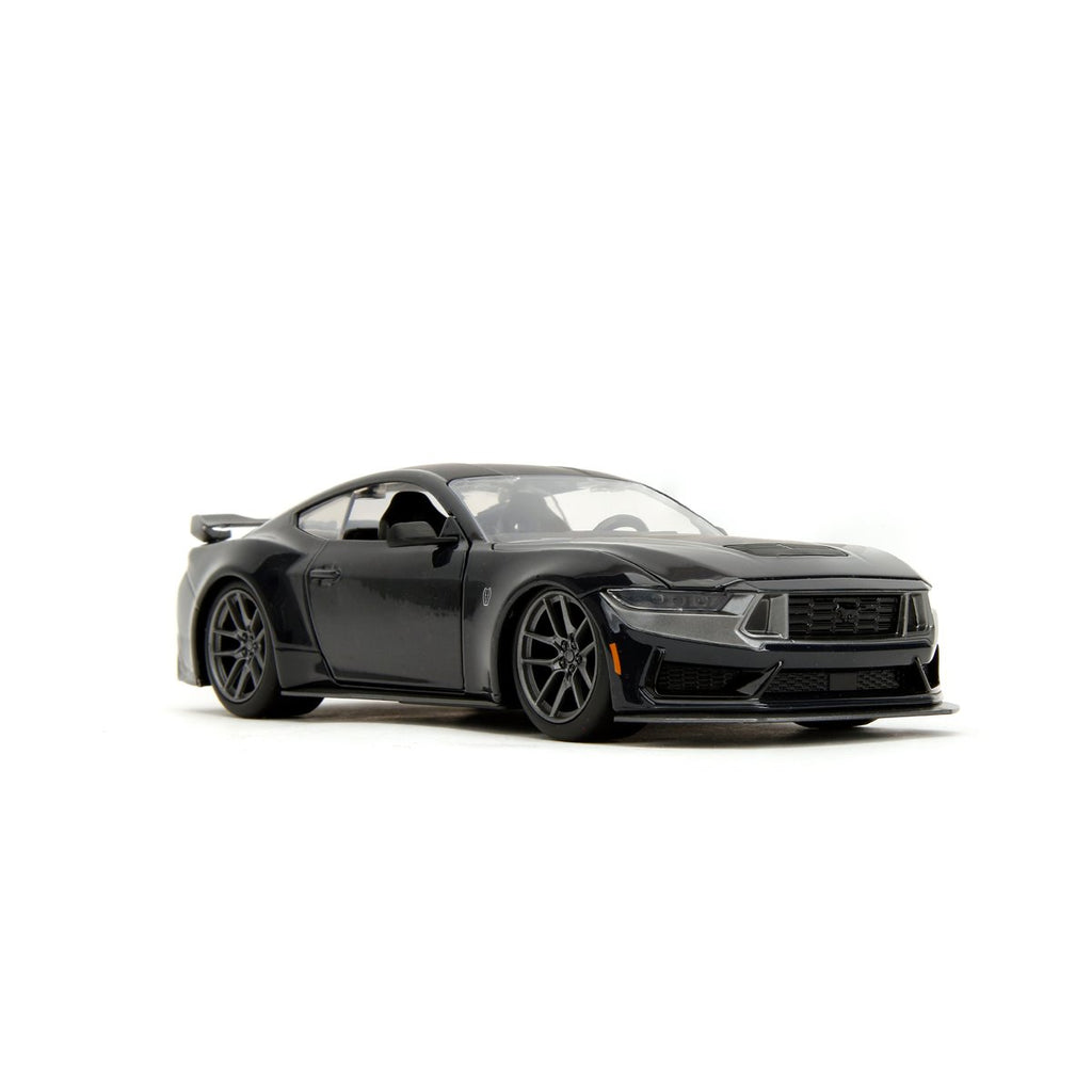 Bigtime Muscle 2024 Glossy Black Ford Mustang Dark Horse 1:24 Scale Die-Cast Metal Vehicle